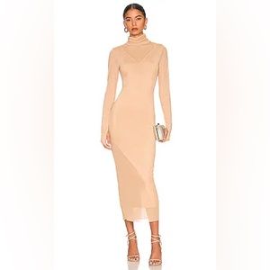 AFRM Shailene Midi Dress Size L Nude